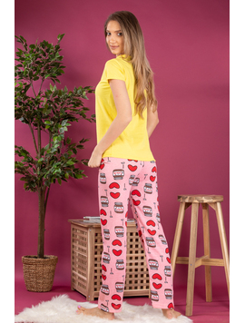 Pijama Dama MinniePrintFive Galben